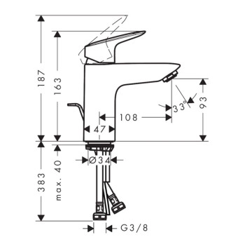 Смесител за мивка Logis 100 хром HANSGROHE